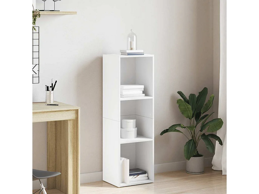 Bücherregal/TV-Schrank Weiß 36x30x114 cm Holzwerkstoff