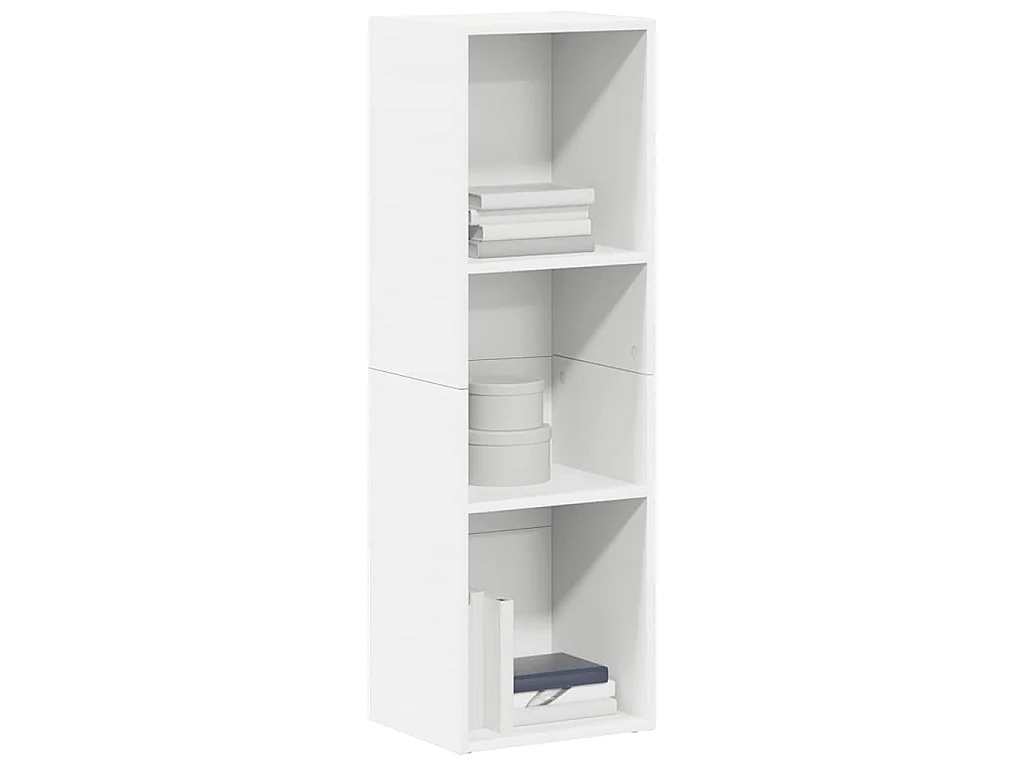 Boekenkast/tv-meubel 36x30x114 cm bewerkt hout wit