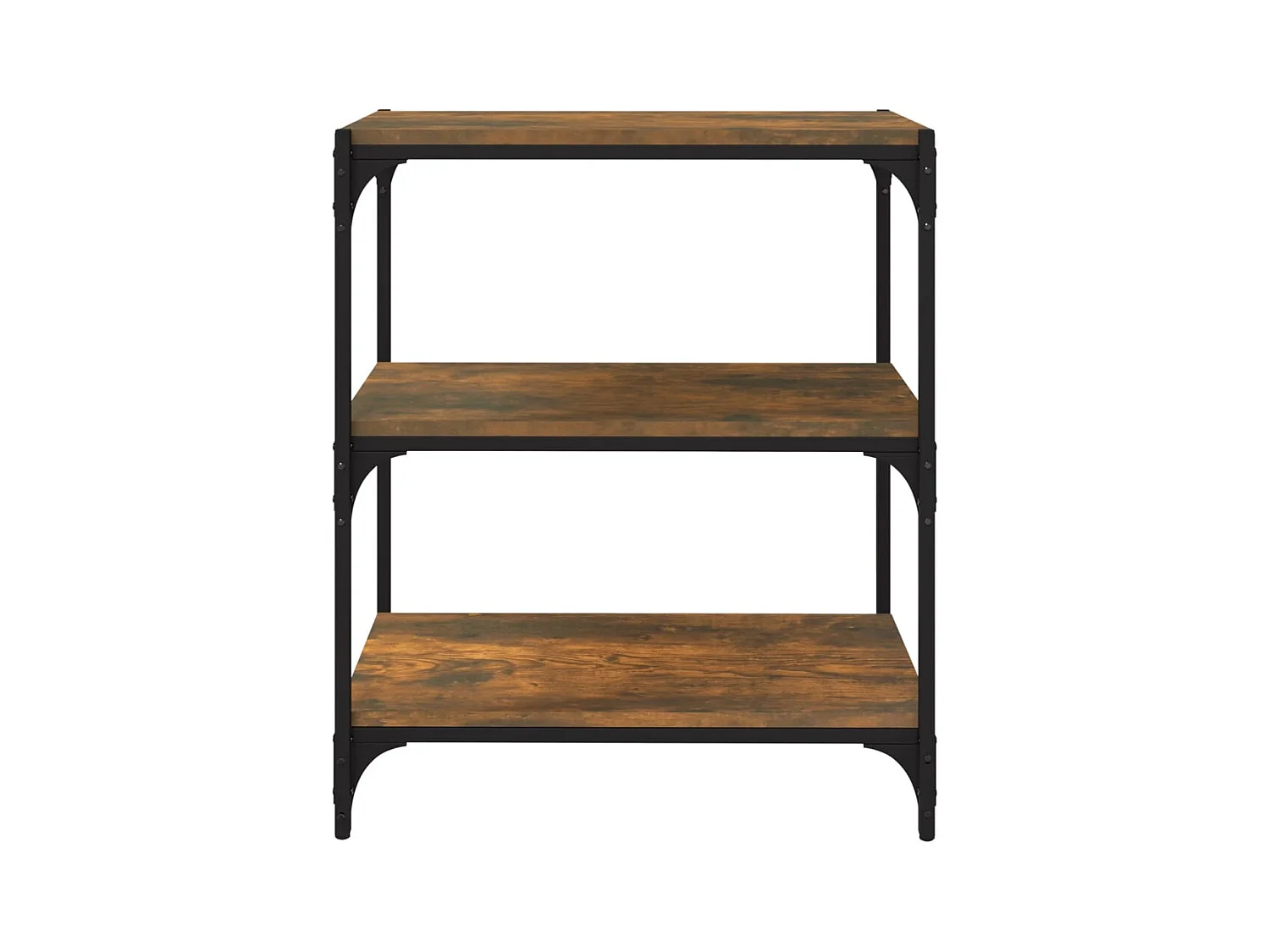 Bibliothèque Chêne fumé 60x33x70,5cm Bois d'ingénierie et acier