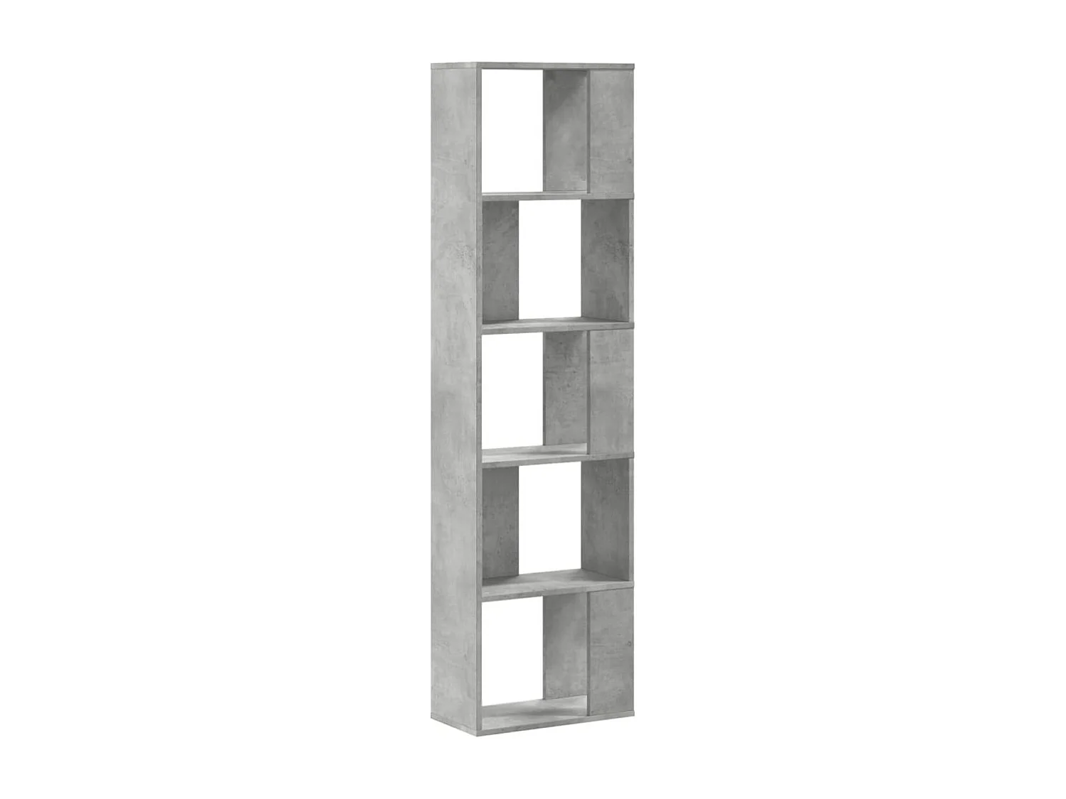Bibliothèque 5 niveaux gris béton bois d'ingénierie