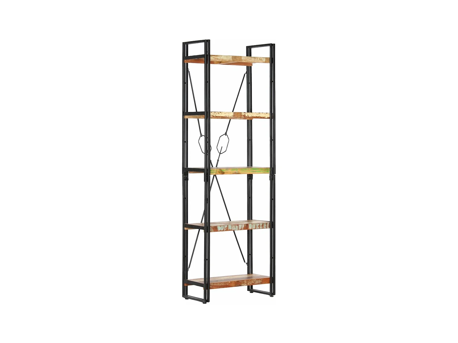 Bibliothèque 5 niveaux 60x30x180 cm Bois solide de récupération