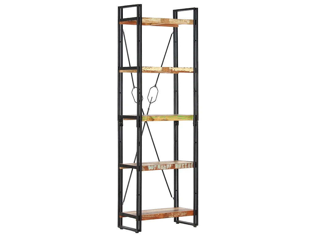 Bibliothèque 5 niveaux 60x30x180 cm Bois solide de récupération