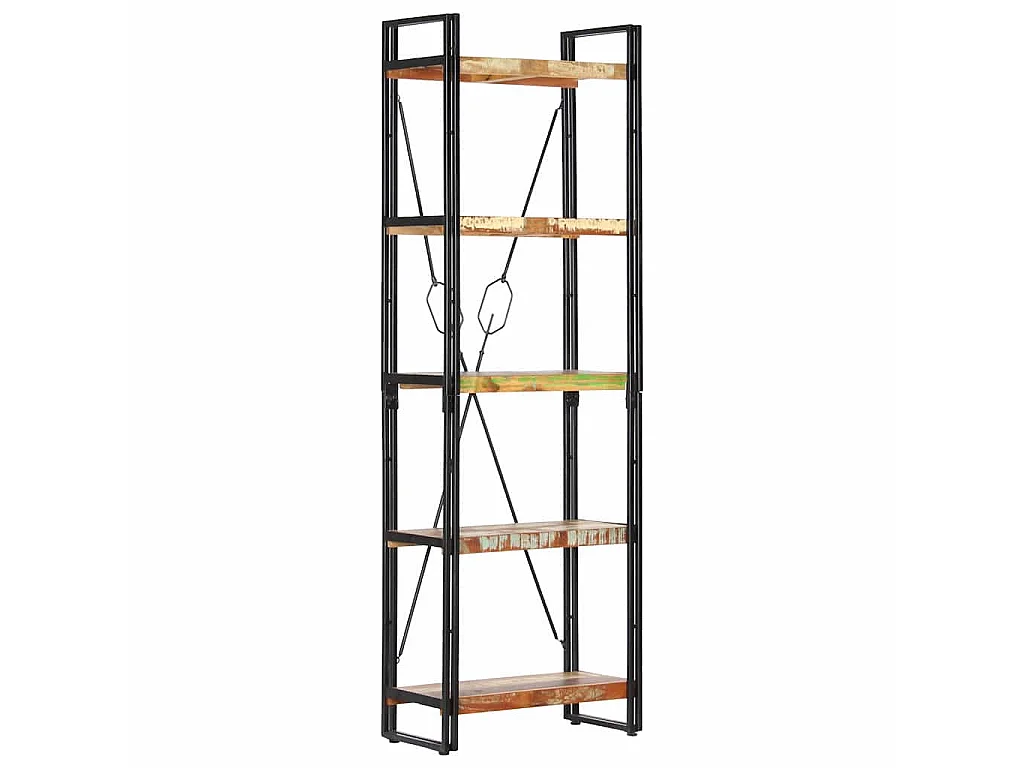 Bibliothèque 5 niveaux 60x30x180 cm Bois solide de récupération