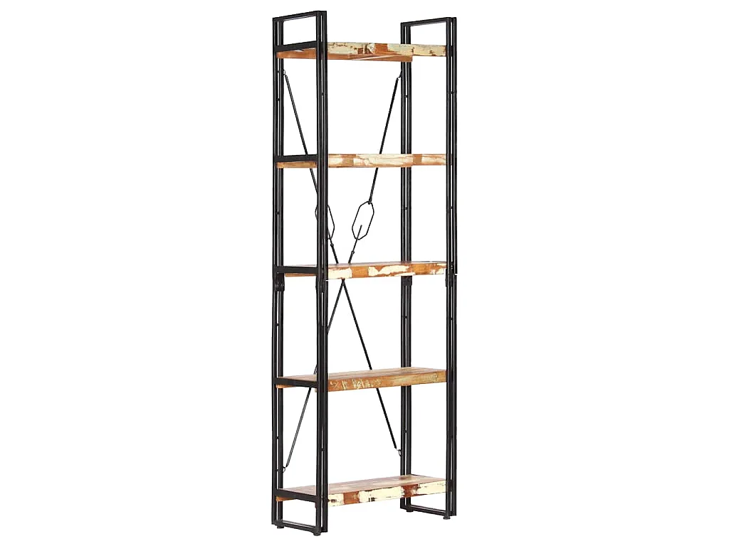 Bibliothèque 5 niveaux 60x30x180 cm Bois solide de récupération