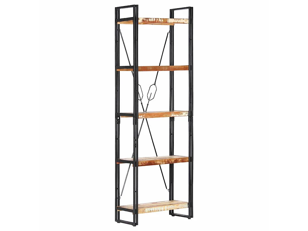 Bibliothèque 5 niveaux 60x30x180 cm Bois solide de récupération