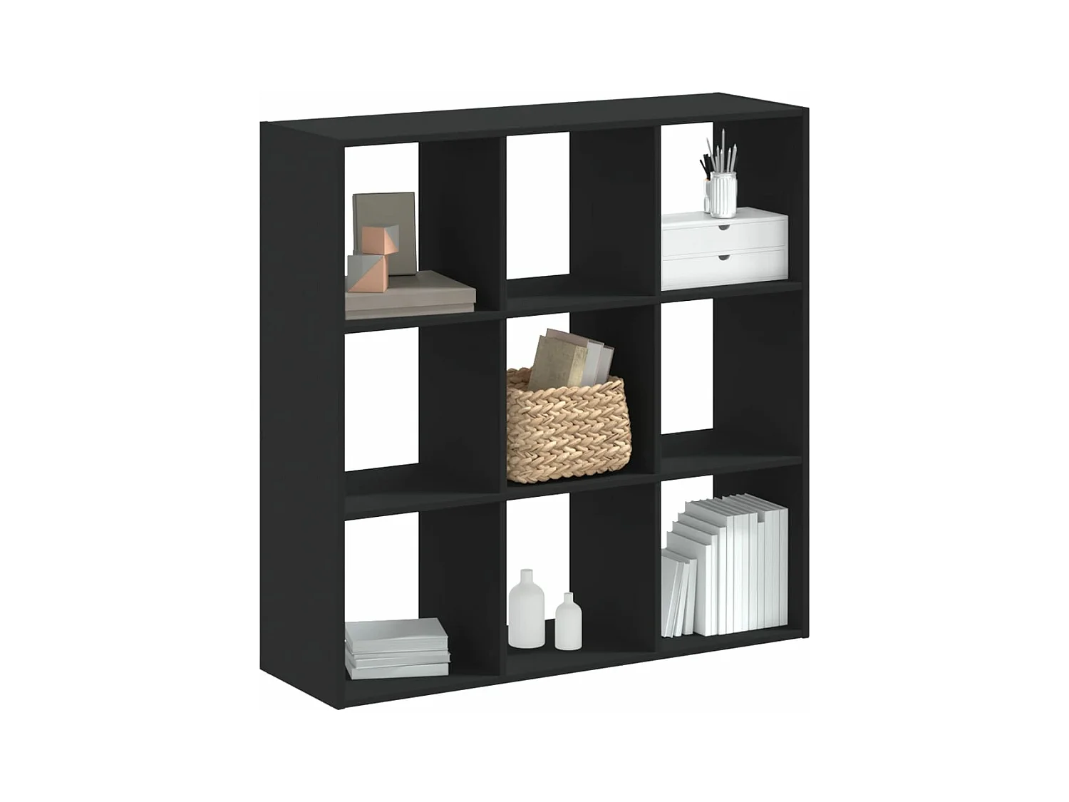 Bibliothèque noir 102x32x102 cm bois d'ingénierie