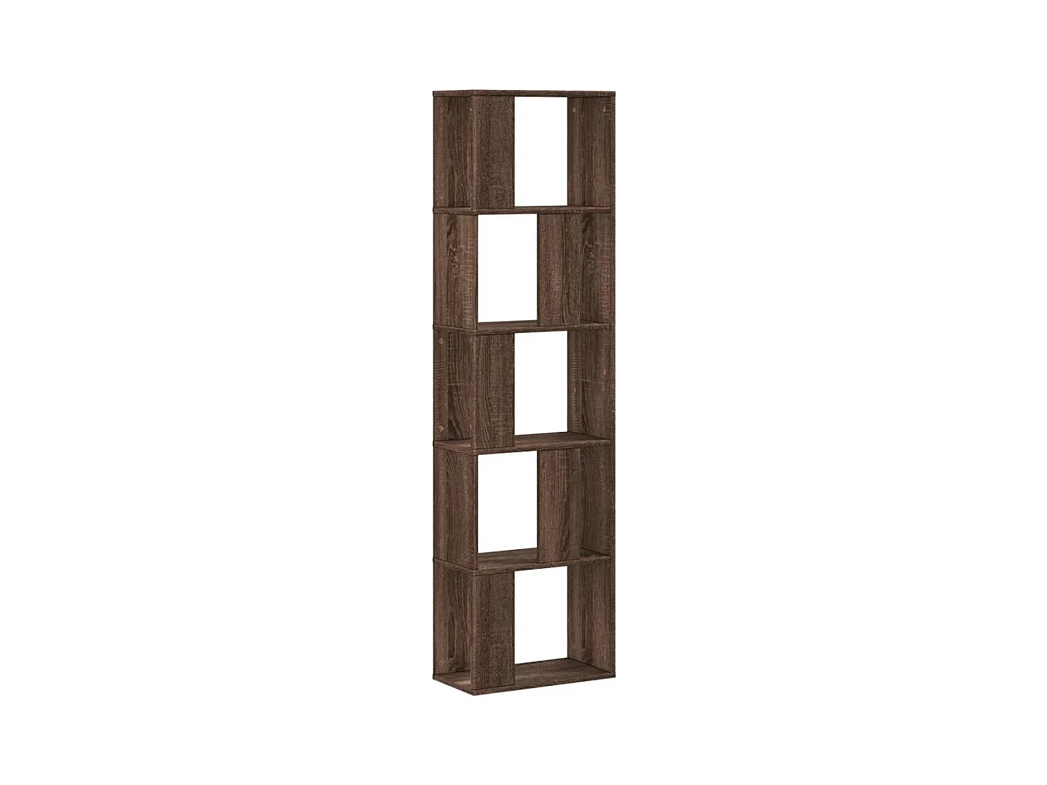 Bibliothèque 5 niveaux chêne marron bois ingénierie