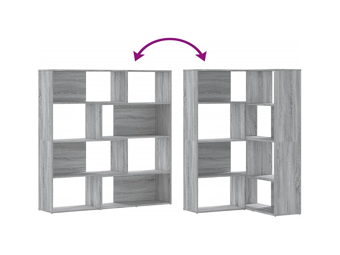 Eck-Bücherregal 4 Etagen Grau Sonoma 85x85x140 cm Holzwerkstoff