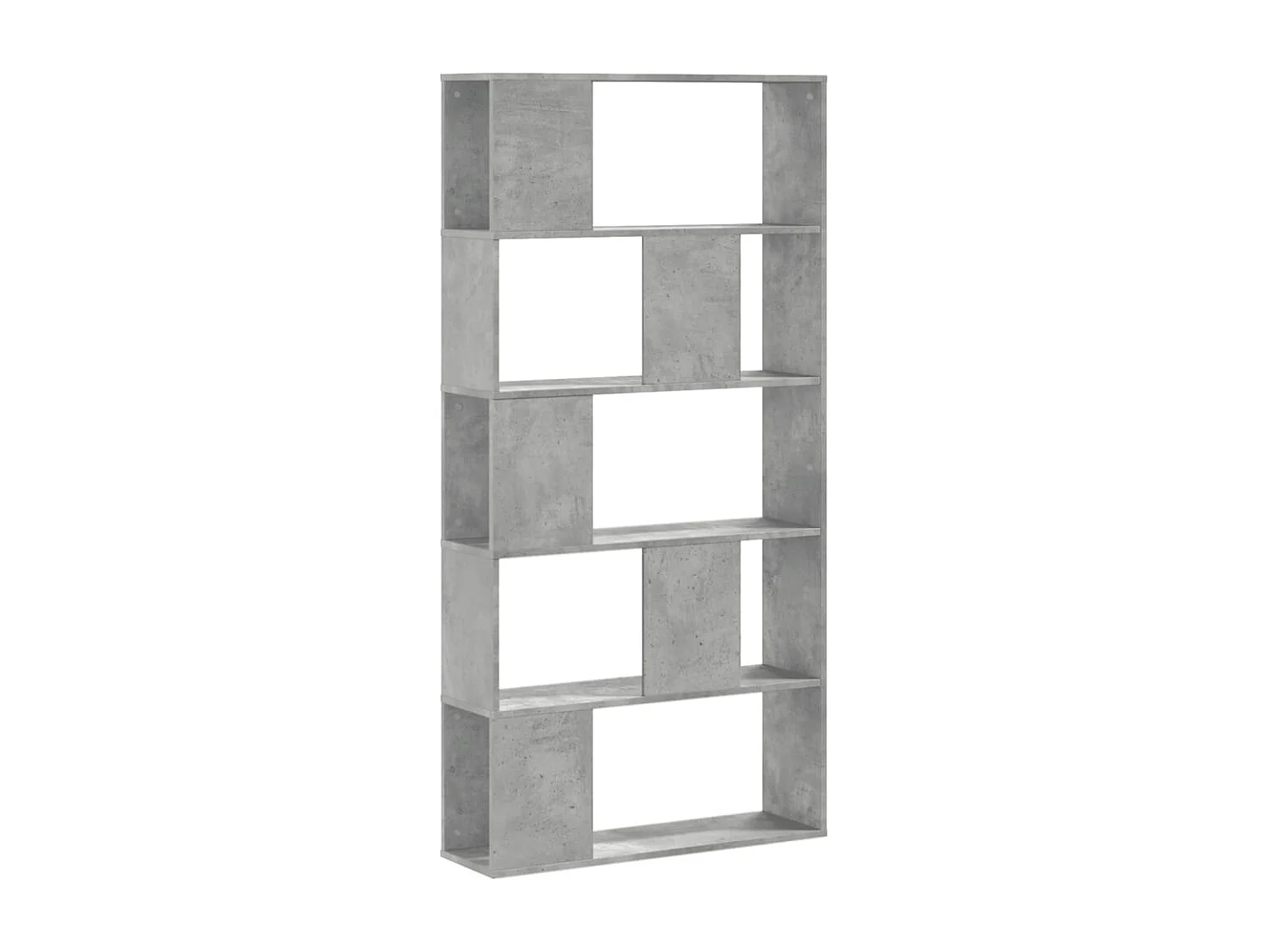 Bibliothèque 5 niveaux gris béton bois d'ingénierie