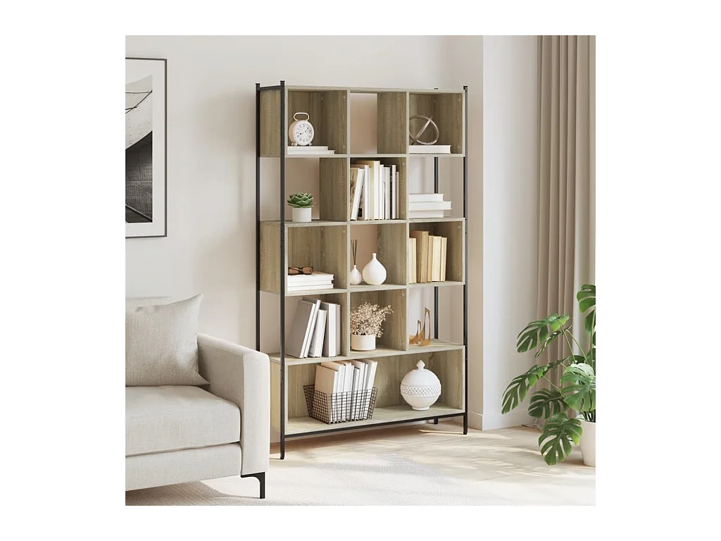 Bibliothèque chêne sonoma 102x28x172 cm bois d'ingénierie