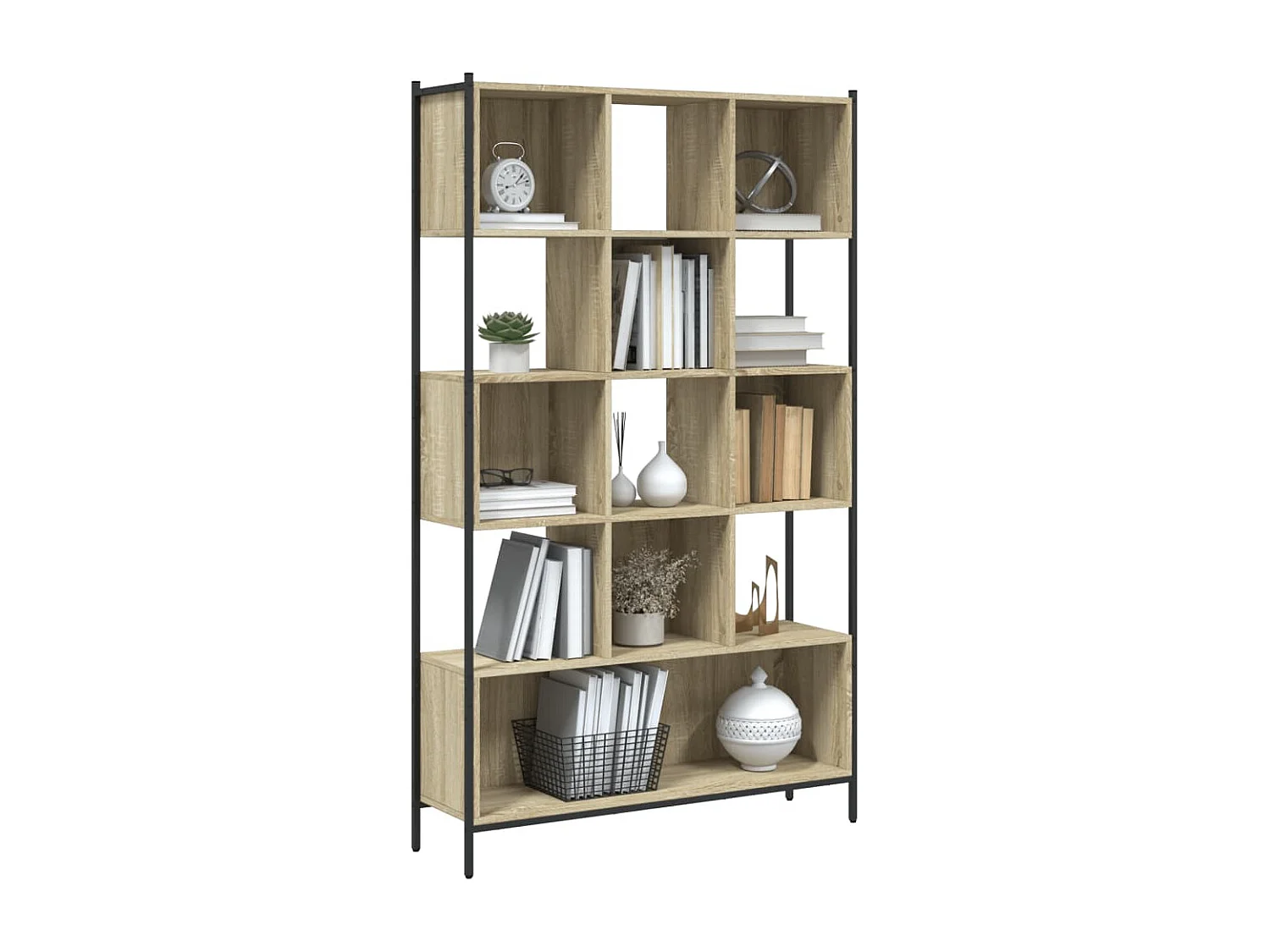 Boekenkast 102x28x172 cm bewerkt hout sonoma eikenkleurig