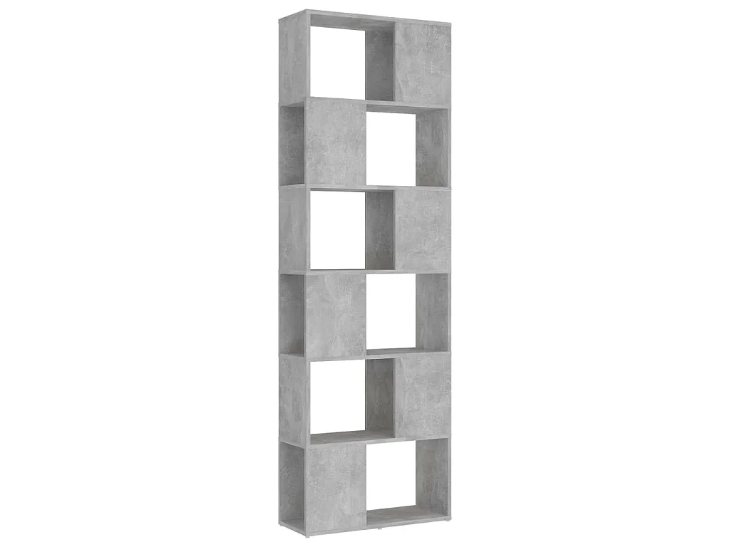 Bücherregal Raumteiler Betongrau 60x24x186 cm Holzwerkstoff