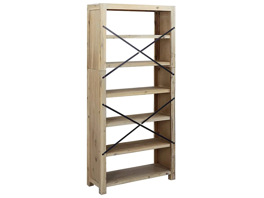 Bibliothèque 6 niveaux 80x30x170 cm Bois solide d'acacia