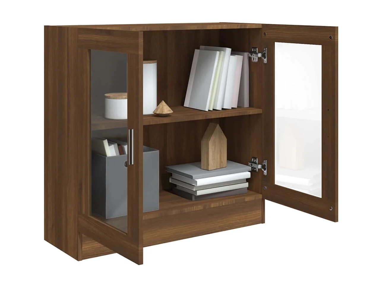 Vitrinenschrank Braun Eichen-Optik 82,5x30,5x80cm Holzwerkstoff