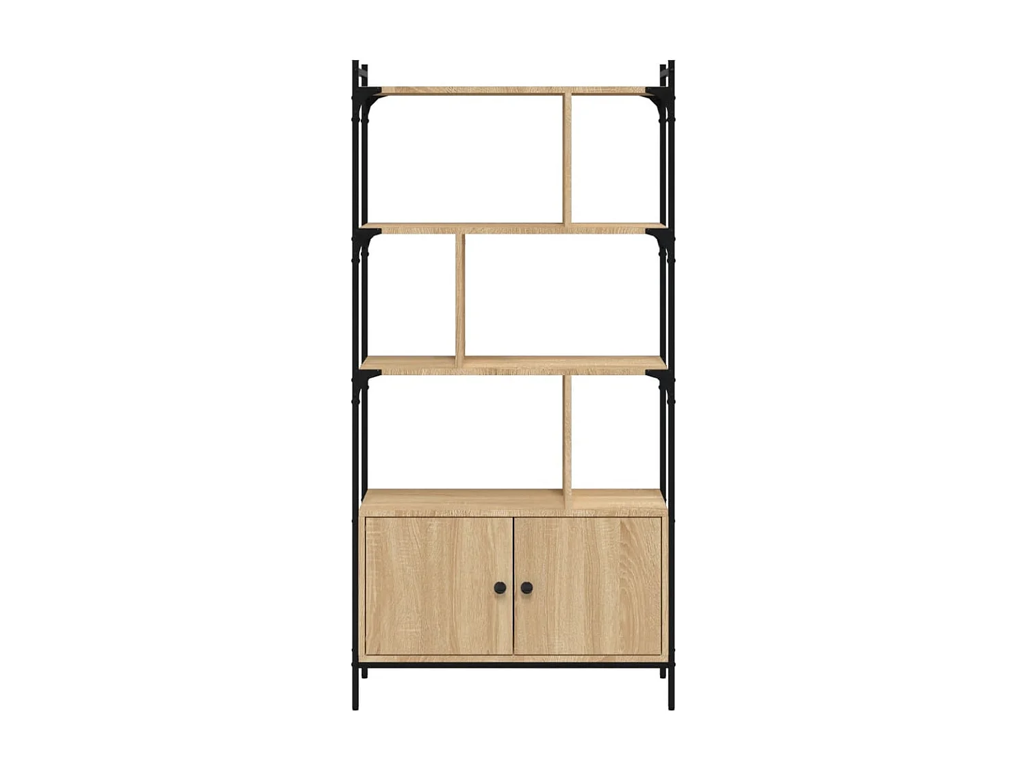 Bücherregal mit Türen Sonoma-Eiche 76,5 x 30 x 154,5 cm Holzwerkstoff