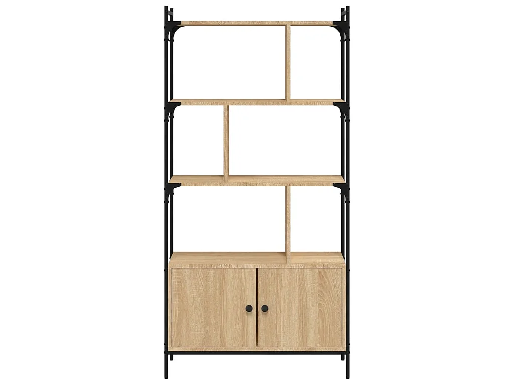 Boekenkast met deuren Sonoma eiken 76,5x30x154,5 cm bewerkt hout