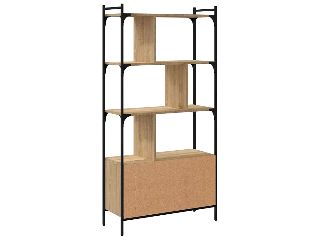 Boekenkast met deuren Sonoma eiken 76,5x30x154,5 cm bewerkt hout