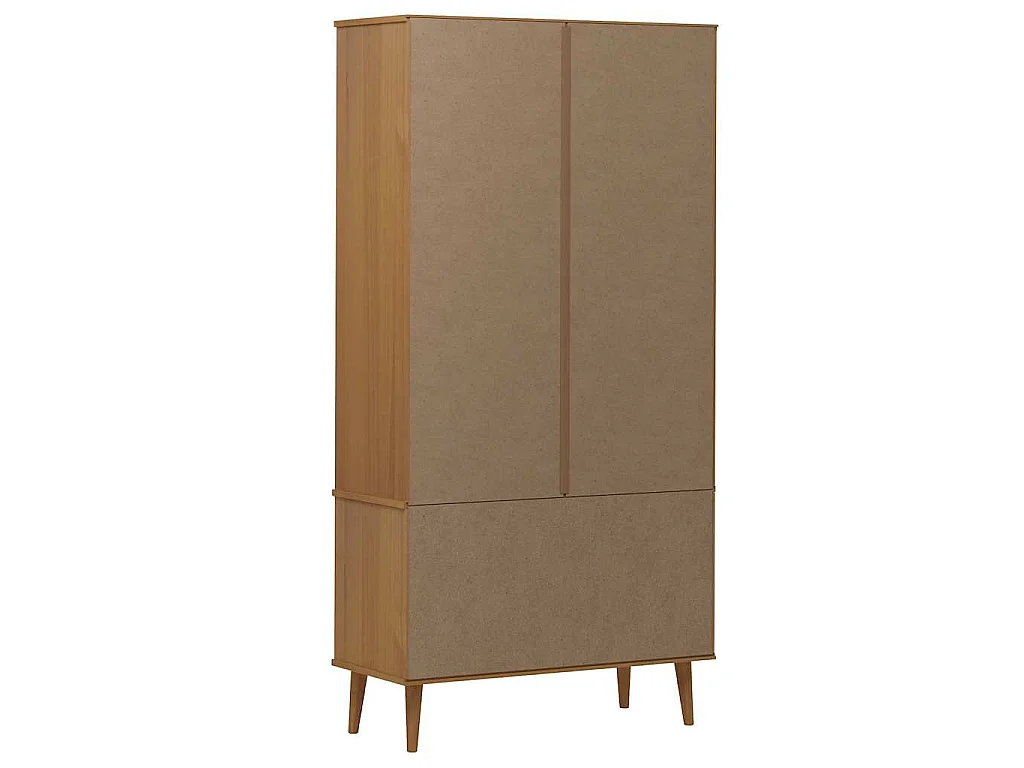 Armoire à vitrine MOLDE Marron 90x35x175 cm Bois de pin massif