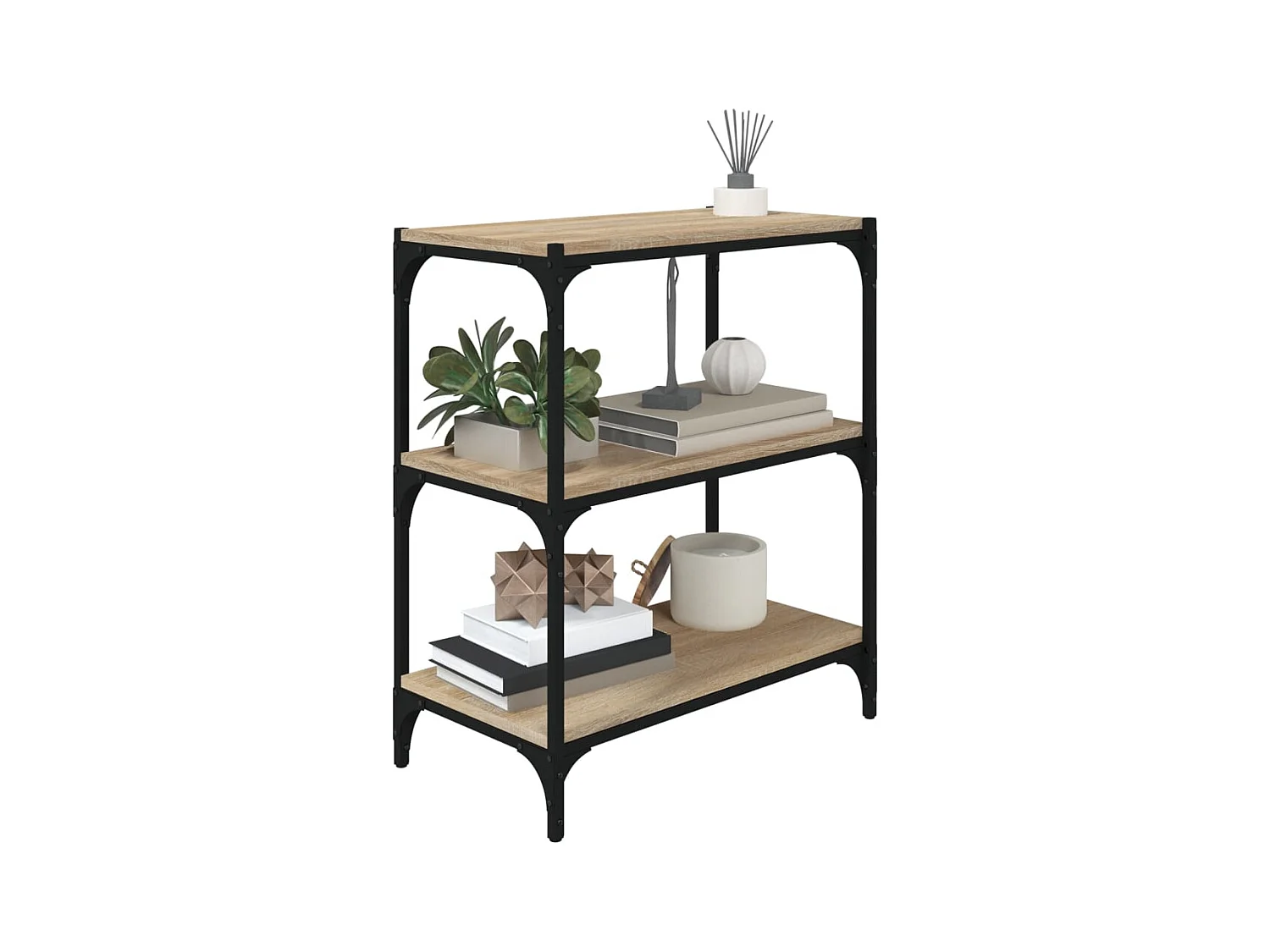 Bibliothèque Chêne Sonoma 60x33x70,5 cm Bois d'ingénierie acier