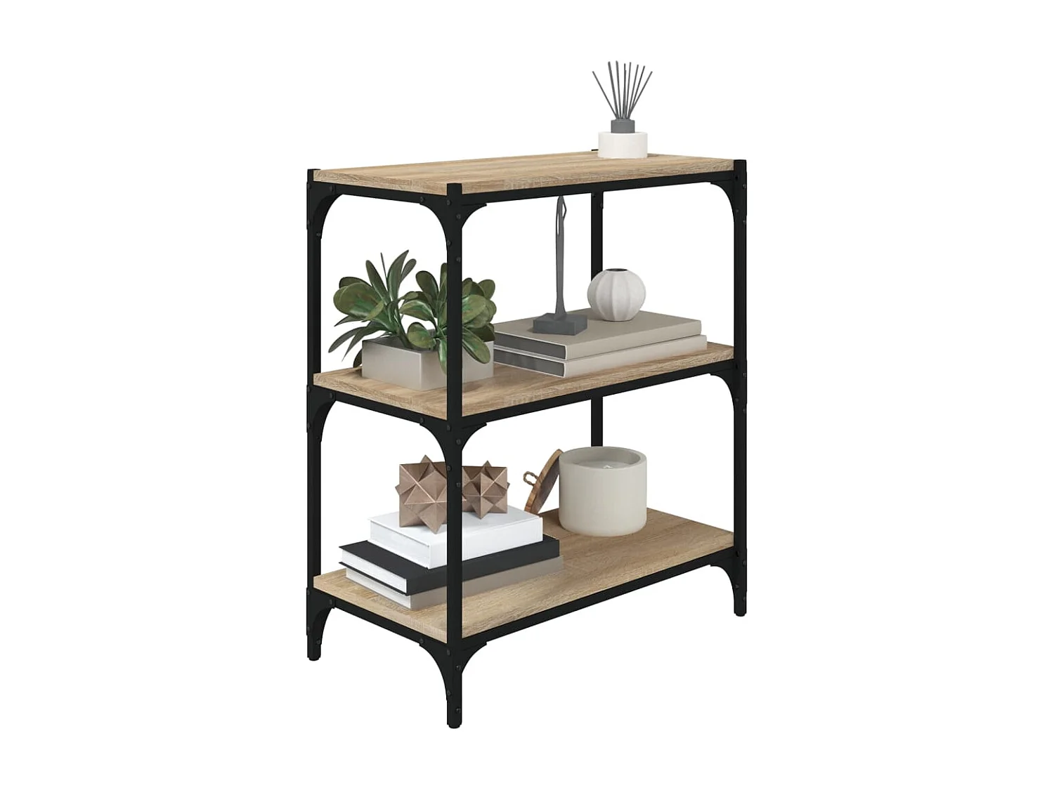 Libreria Rovere Sonoma 60x33x70,5cm Legno Multistrato e Acciaio
