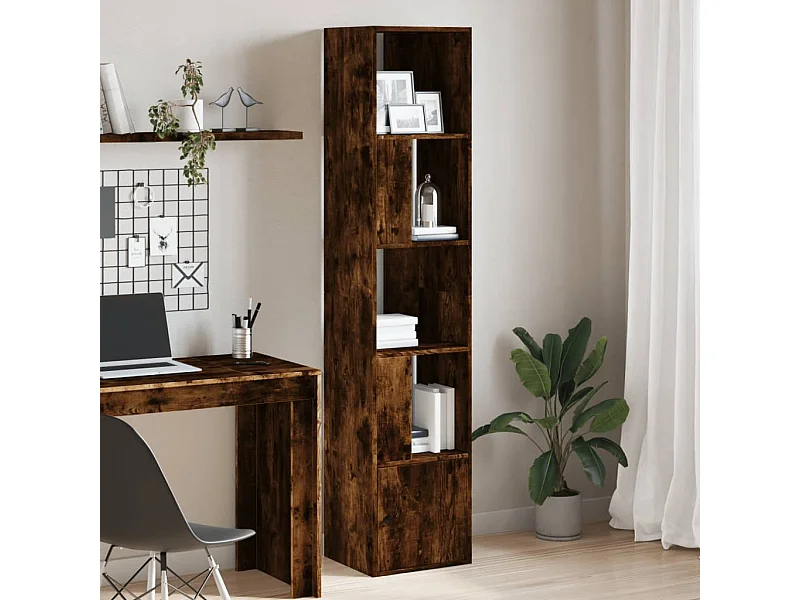 Libreria Rovere Fumo 40x36x189 cm in Legno Multistrato