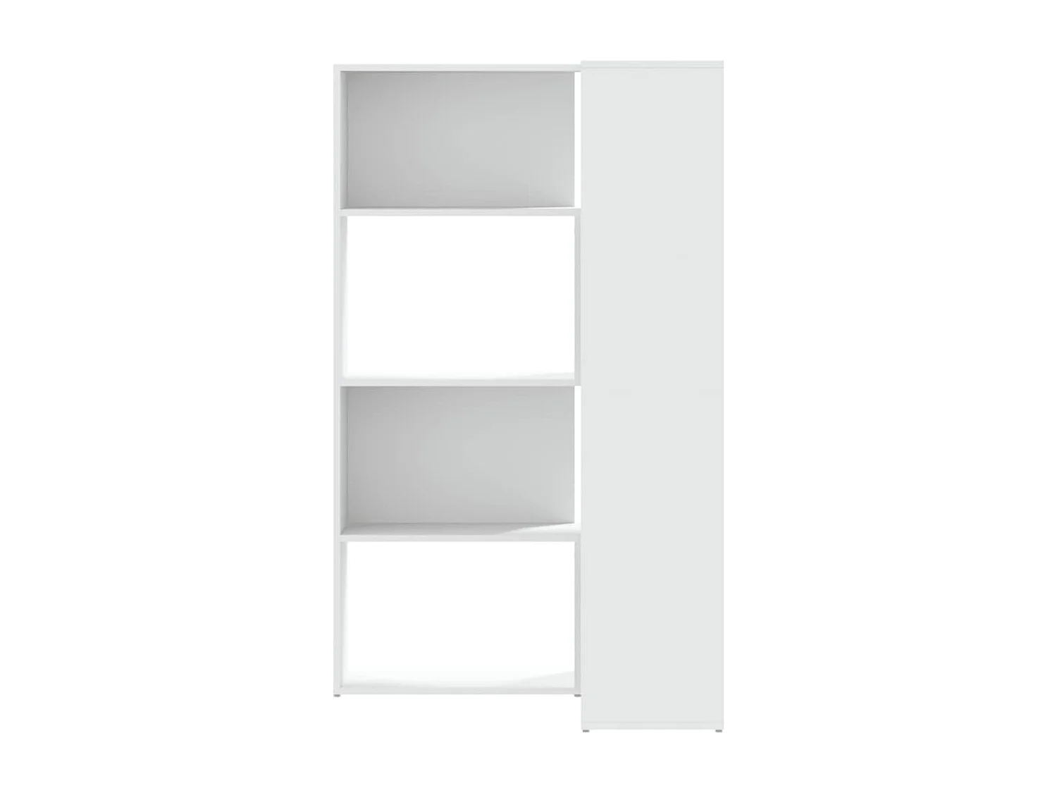 Bibliothèque d'angle à 4 niveaux blanc bois d'ingénierie