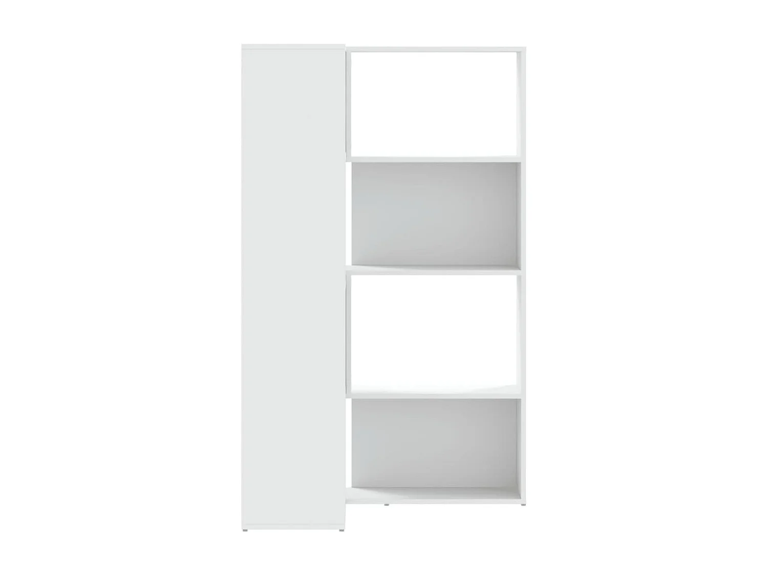 Bibliothèque d'angle à 4 niveaux blanc bois d'ingénierie