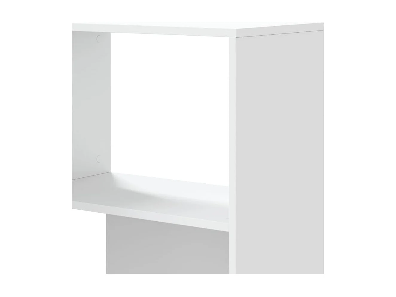 Bibliothèque d'angle à 4 niveaux blanc bois d'ingénierie