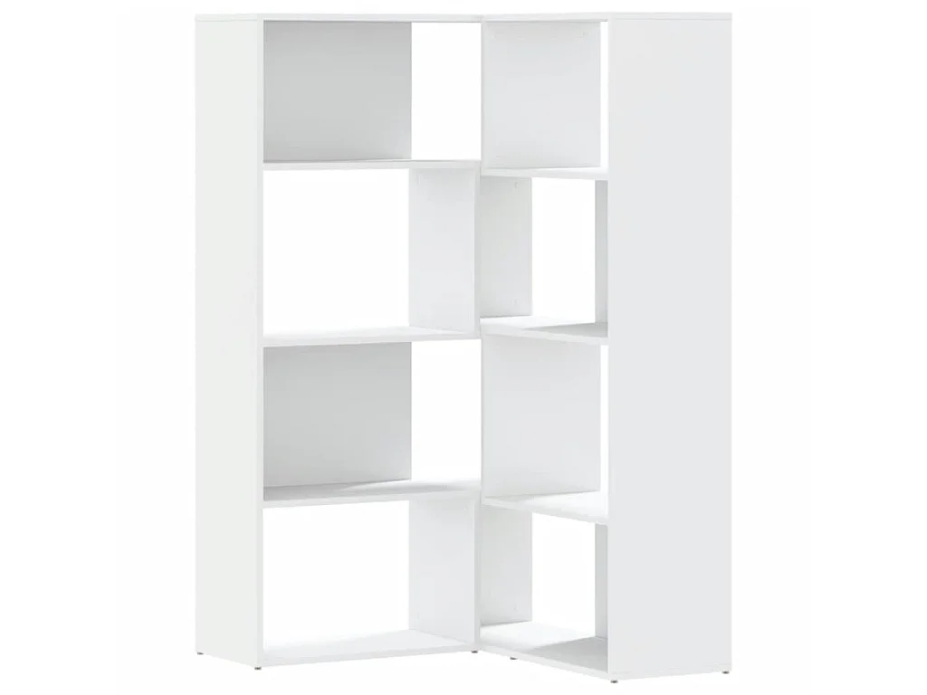 Boekenkast 4-laags hoek 85x85x140 cm bewerkt hout wit