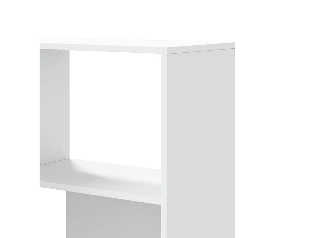 Bibliothèque d'angle à 4 niveaux blanc bois d'ingénierie