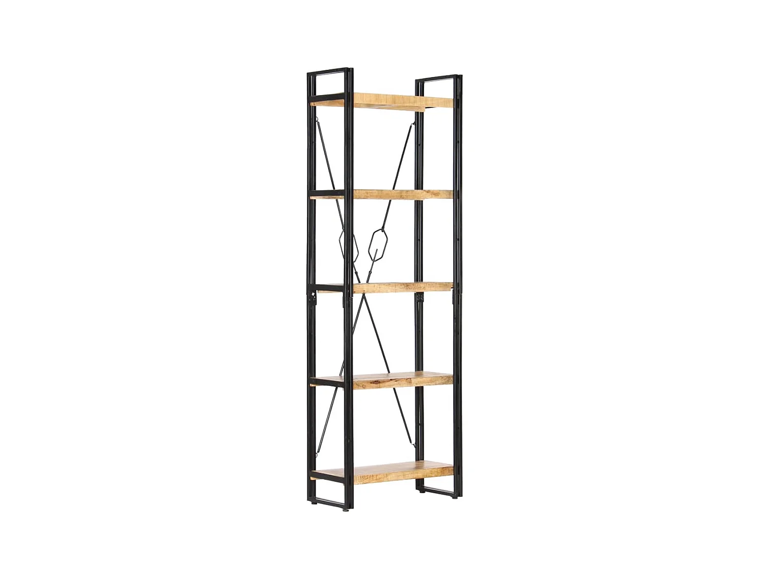 Bücherregal 5 Fächer 60 x 30 x 180 cm Mango Massivholz