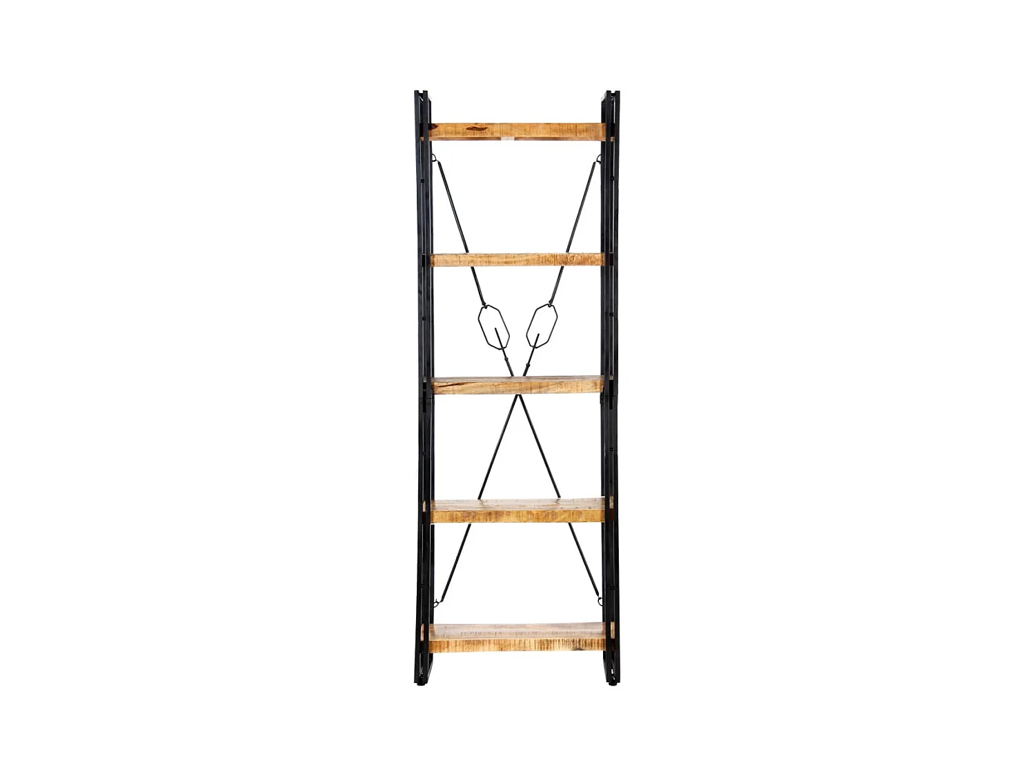 Bücherregal 5 Fächer 60 x 30 x 180 cm Mango Massivholz