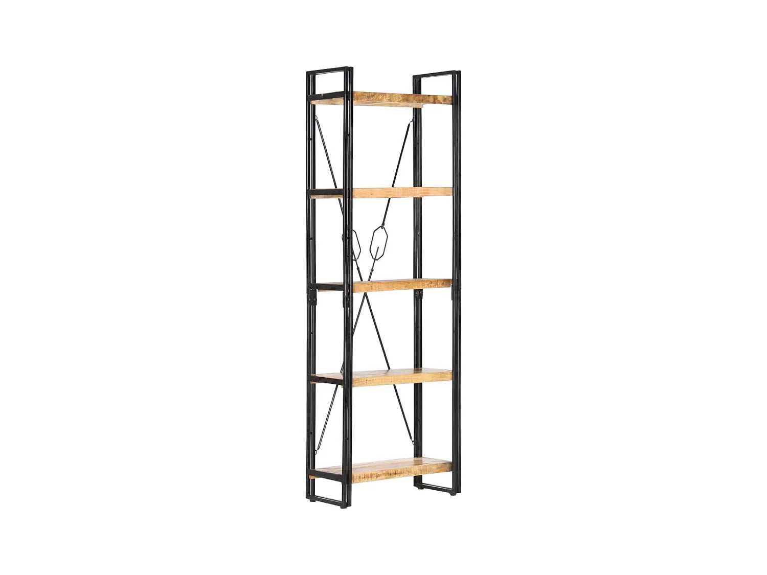Bücherregal 5 Fächer 60 x 30 x 180 cm Mango Massivholz