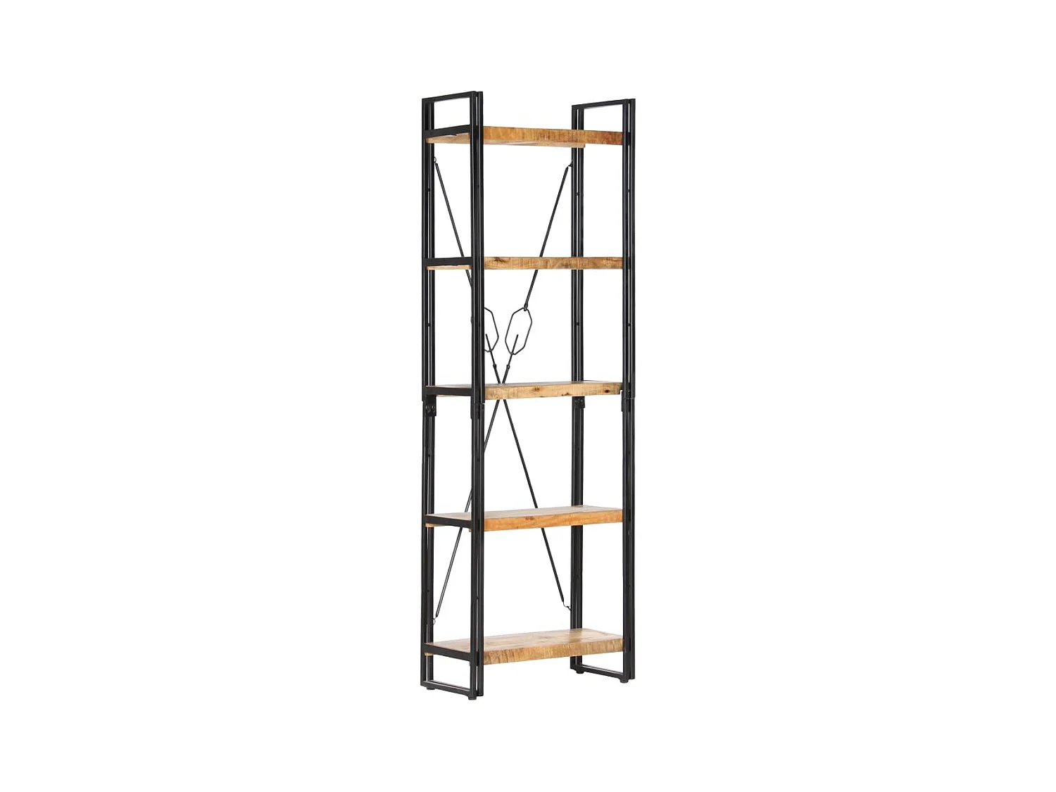 Bücherregal 5 Fächer 60 x 30 x 180 cm Mango Massivholz
