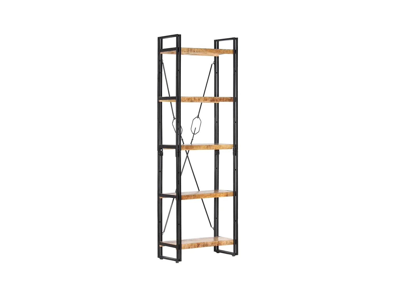 Bücherregal 5 Fächer 60 x 30 x 180 cm Mango Massivholz
