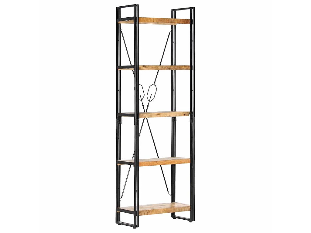 Estantería de 5 niveles madera maciza de mango 60x30x180 cm