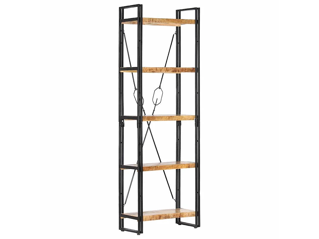 Estantería de 5 niveles madera maciza de mango 60x30x180 cm