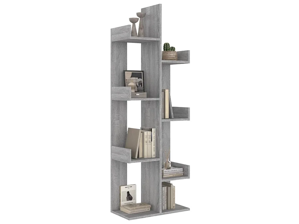 Bücherschrank 48x25,5x140 cm Grau Sonoma Holzwerkstoff