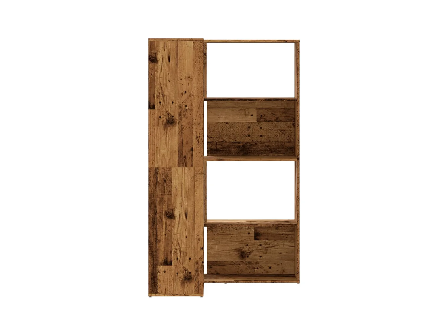 Bibliothèque d'angle à 4 niveaux vieux bois bois d'ingénierie