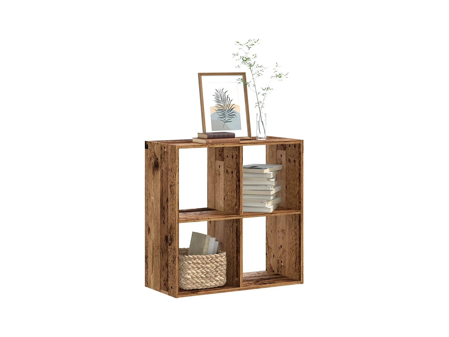 Bibliothèque vieux bois 68,5x32x68,5 cm bois d'ingénierie