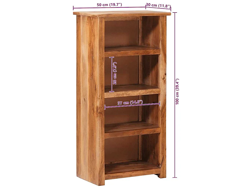 Bibliothèque 50x30x100 cm Bois massif
