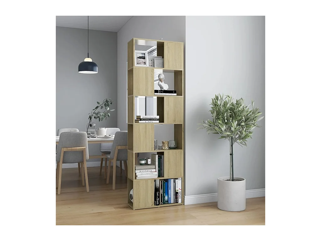 Bibliothèque/Séparateur de pièce Chêne sonoma 60x24x186 cm