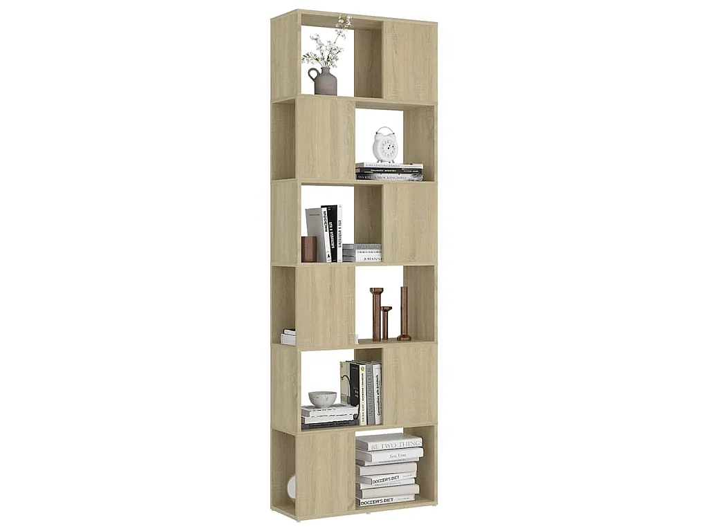 Bibliothèque/Séparateur de pièce Chêne sonoma 60x24x186 cm