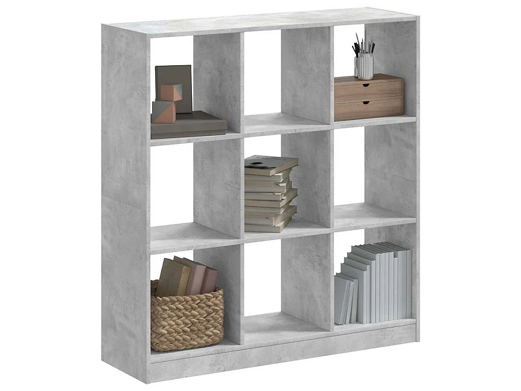 Boekenkast 102x32x108 cm bewerkt hout betongrijs