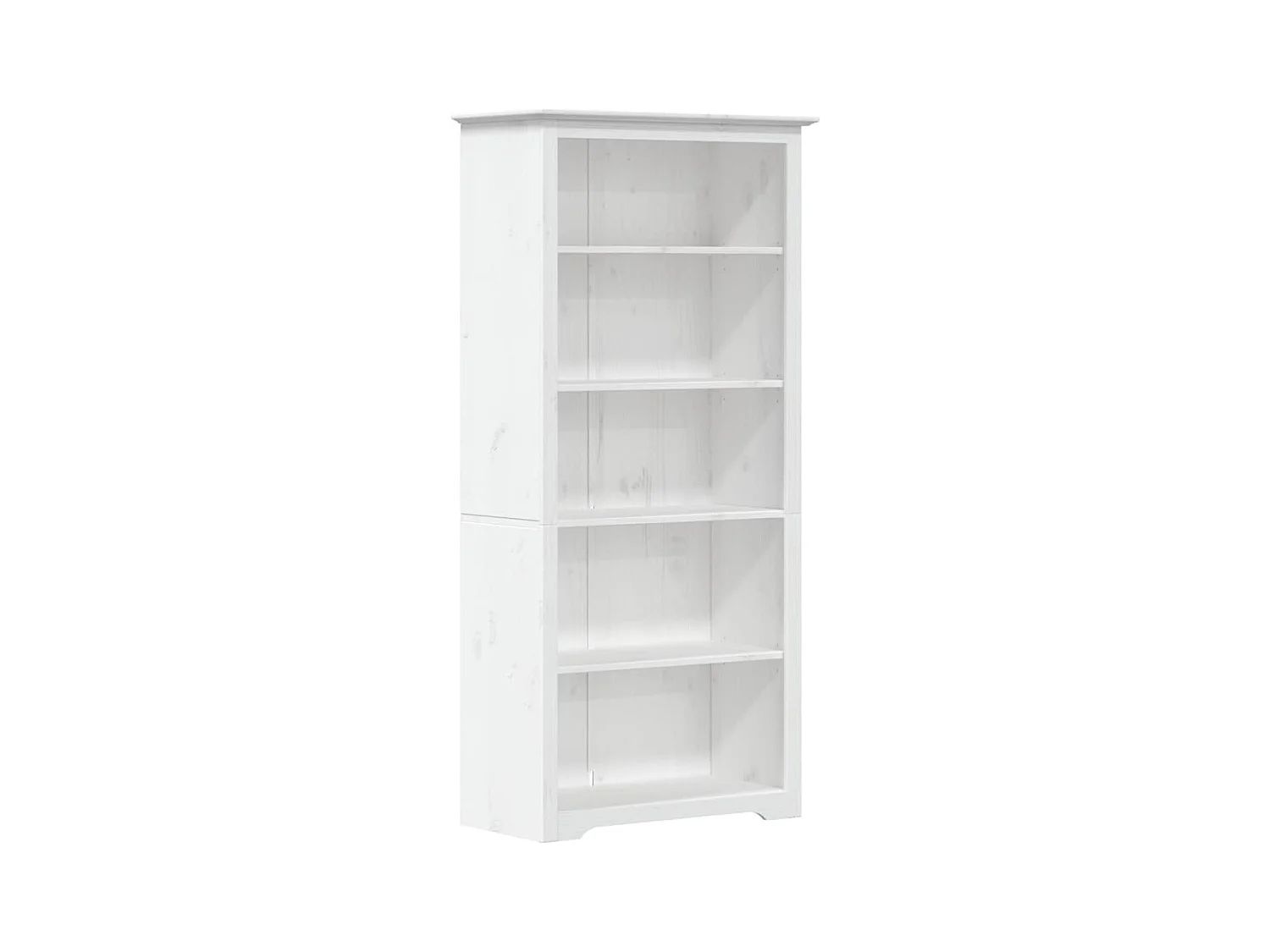 Bibliothèque BODO blanc 82x40x173 cm bois pin massif 5 niveaux