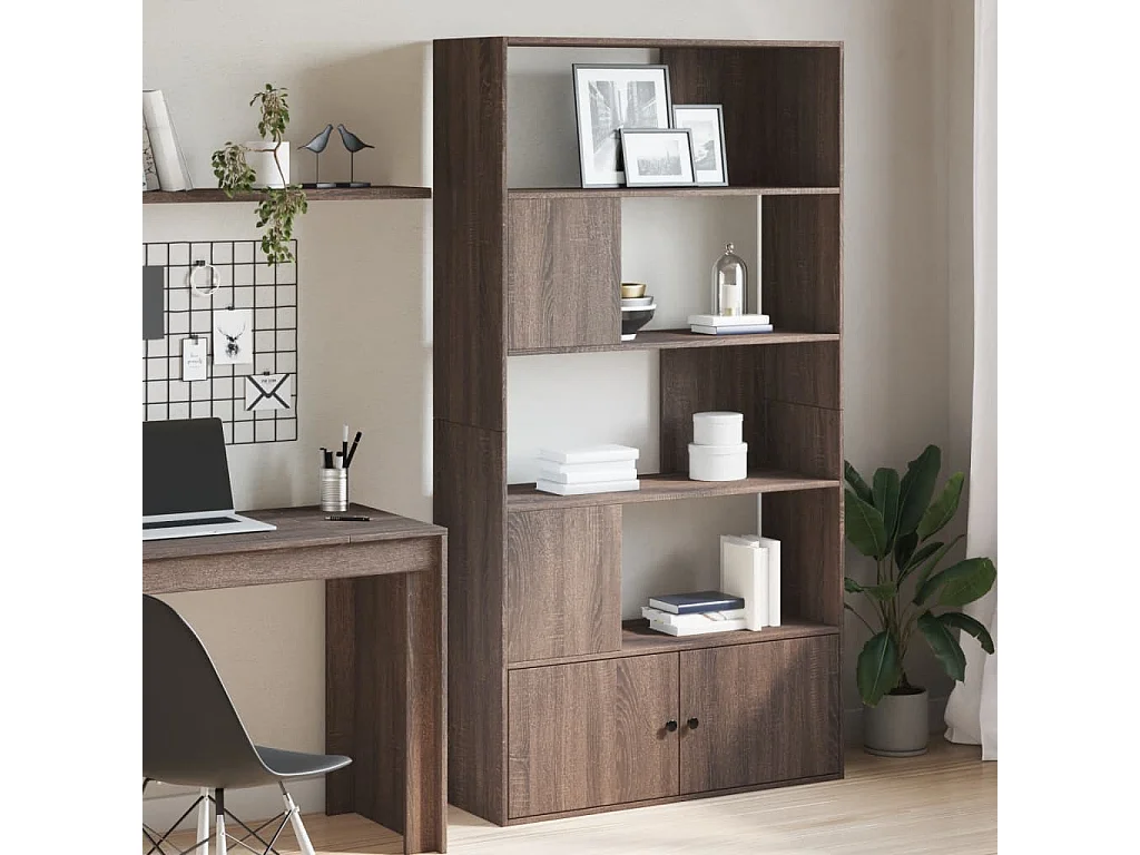 Estante 100x36x189 cm derivados de madeira carvalho castanho