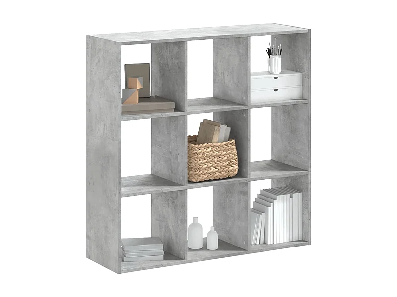 Estantería de madera de ingeniería gris hormigón 102x32x102 cm