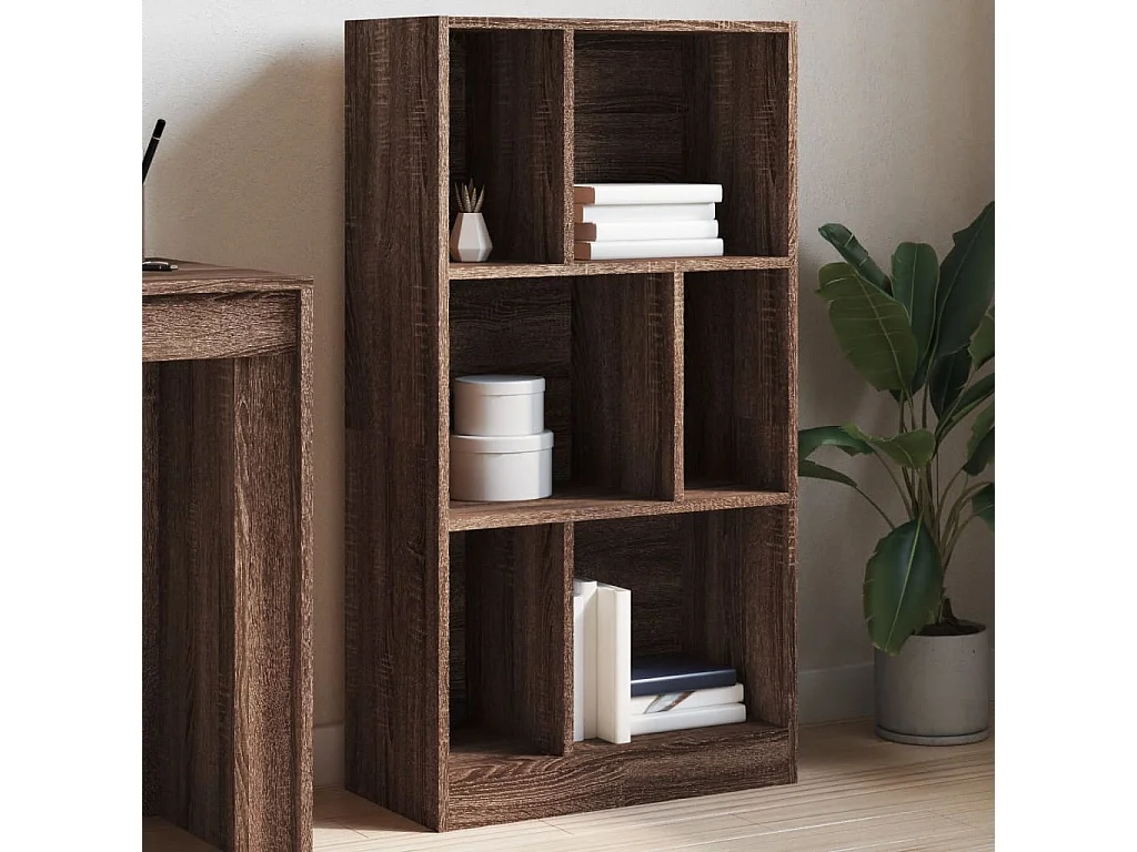 Bibliothèque chêne marron 57x28,5x107,5 cm bois d'ingénierie