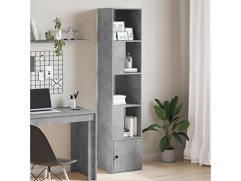 Boekenkast 40x36x189 cm bewerkt hout betongrijs