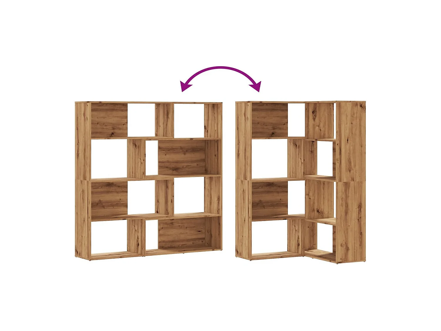 Bibliothèque d'angle 4 niveaux chêne artisanal bois ingénierie